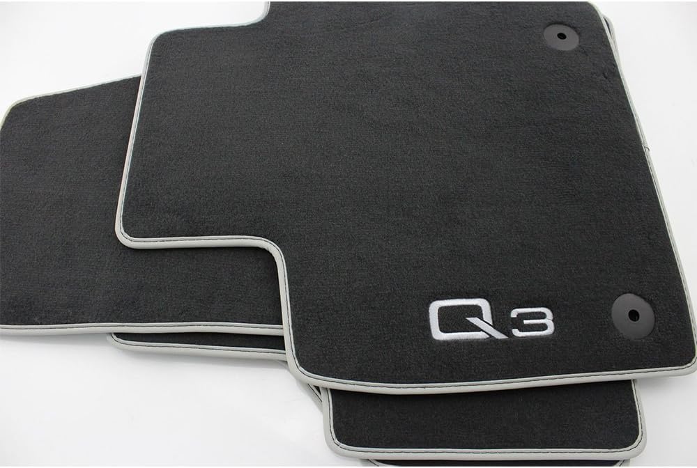 Audi 8U1061275MNO Textilfussmatten Premium Vorne, Schwarz/Silbergrau, 2 Stück