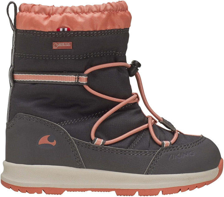Viking Unisex Kinder Oksval High GTX Warm Walking Shoe 25 EU Dark Grey Peach, 25 EU Dark Grey Peach