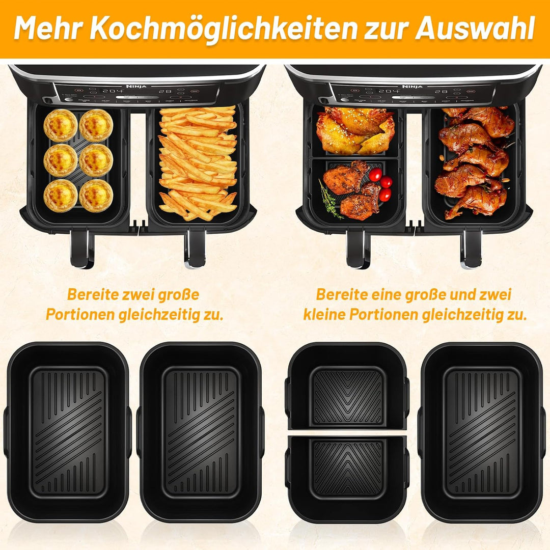 4 Stück Ninja Heissluftfritteuse Silikonform für Ninja AF400EU SL400EU AF451EU 9,5L | COSORI 8,5L |