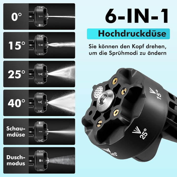 Akku Hochdruckreiniger,80Bar/1160PSI Tragbarer Kabelloser Druckreiniger,Mobiler Hochdruckreiniger mi