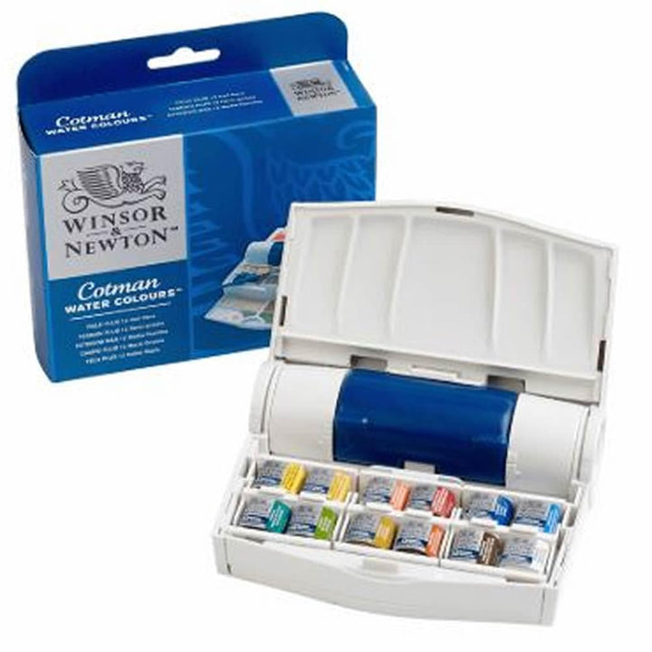 Winsor &amp; Newton 0390374 Cotman Field Plus Set Aquarellfarben Set, lebendige Wasserfarben mit hoher L