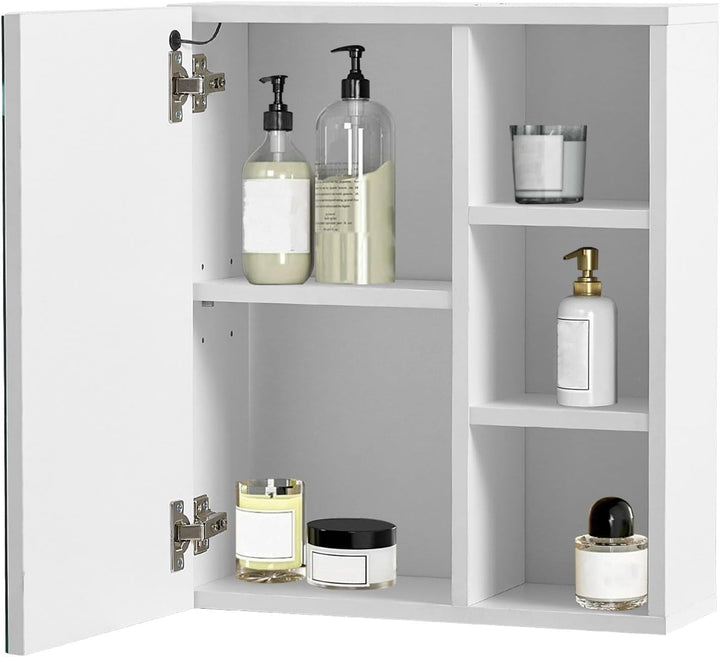 CLIPOP LED Spiegelschrank Badezimmer mit Beleuchtung und Aufbewahrungsregalen, Berührung Sensorschal