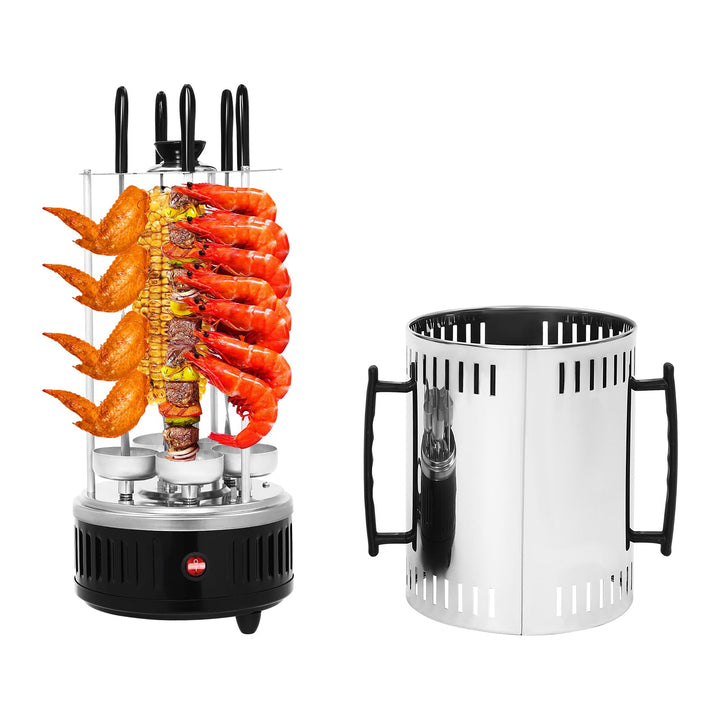 Vertikaler Elektrischer Grill, 1000W Elektrische Vertikaler Rotisserie-Grill Edelstahl Schaschlikgri
