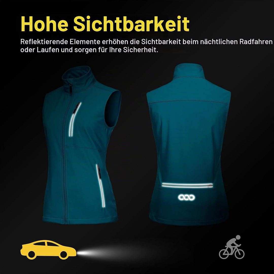 33,000ft Damen Leichte Laufweste Outdoor Softshell Weste Frau Ärmellose Jacke Winddichte Wasserdicht