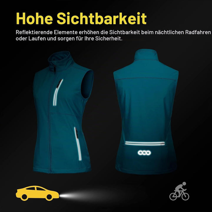 33,000ft Damen Leichte Laufweste Outdoor Softshell Weste Frau Ärmellose Jacke Winddichte Wasserdicht