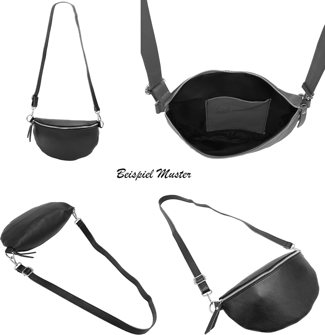 SH Leder ® echt Leder Hüfttasche Damen Herren Unisex Gürteltasche für Festival Reise Bauchtasche gro