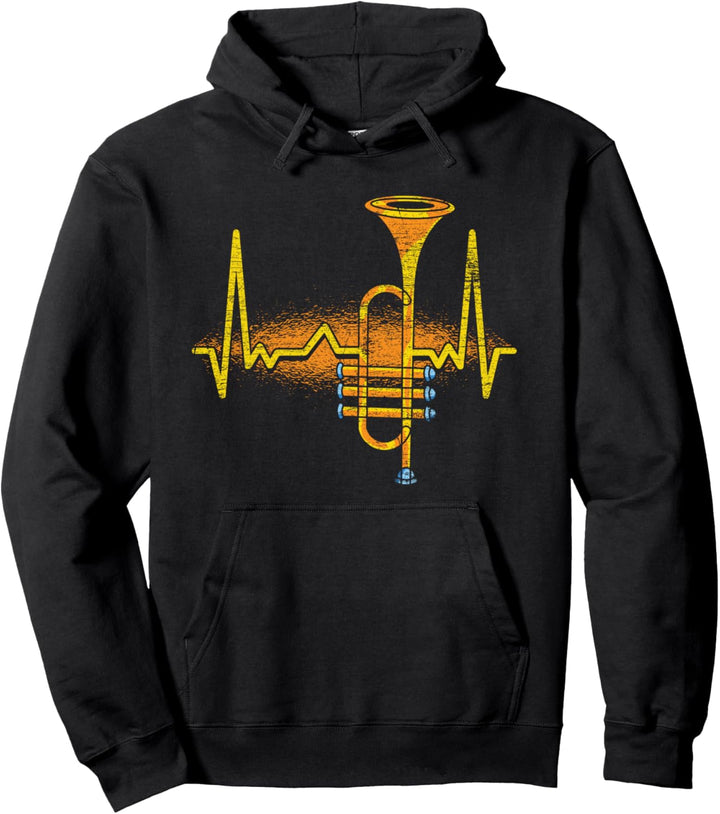 Marschkapellen Jazz Musik Geschenk Herzschlag Trompete Pullover Hoodie