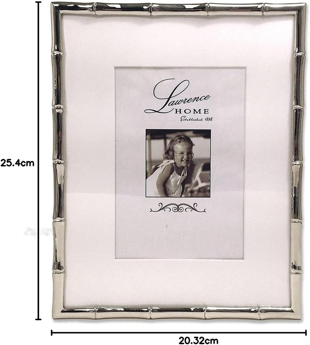 Lawrence Frames Bamboo Design Metallrahmen, 20,3 x 25,4 cm, mattiert, 5 x 7, Silber 8x10 (5x7 Mat) s