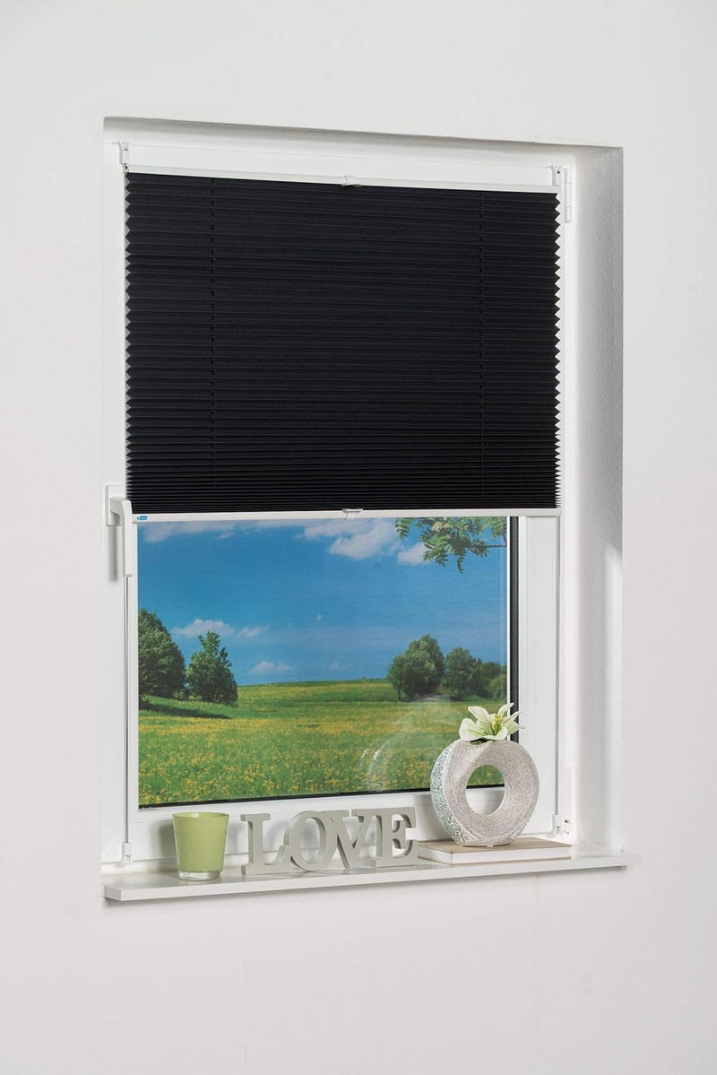 K-home 872765-6 Klemmfix-Plissee 90 x 130 cm (B x L) Anthrazit Lichtschutz +++ Moderne Crushed Optik
