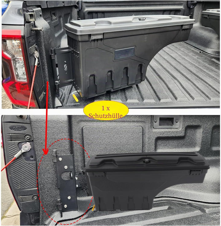 Werkzeugkasten für Ford Ranger Raptor Wildtrak T9 (2023–2026) - 180° schwenkbar, wasserdicht, abschl