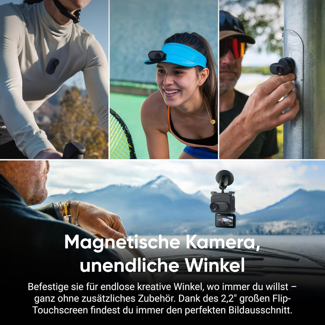 Insta360 GO 3S 128 GB Nachtschwarz- Tragbare 4K Mini-Kamera, Freihand-POVs, Überall anbringbar, Stab
