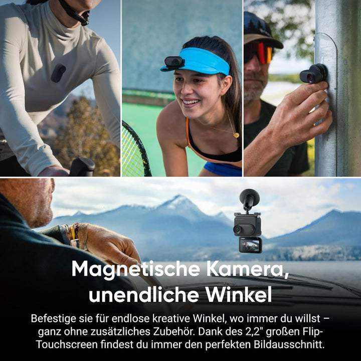 Insta360 GO 3S Fahrrad-MultiView-Bundle 128 GB Schwarz - Tragbare 4K Mini-Kamera, Freihand-POVs, Übe