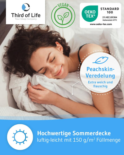 Sommerdecke 155x220 Verda | 100% recycelt | Nachhaltige Bettdecke für den Sommer | Thermoregulierend