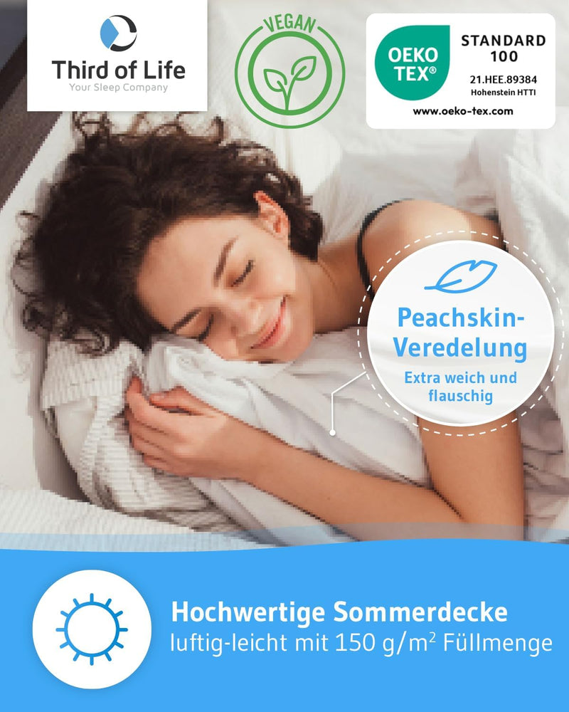 Sommerdecke 155x220 Verda | 100% recycelt | Nachhaltige Bettdecke für den Sommer | Thermoregulierend