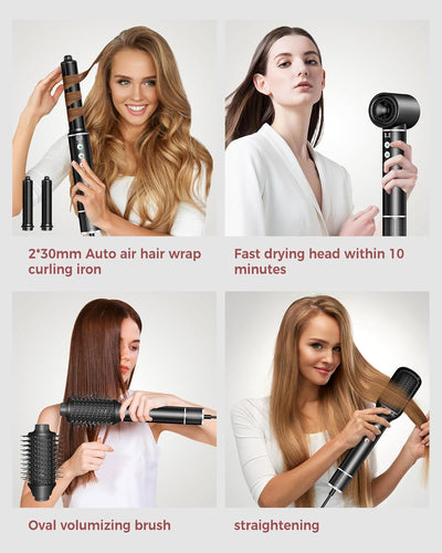 Air Styler 5 in 1, Haarstyler mit 110,000 RPM Haartrockner, 20m/s Luftstrom, Föhnbürste, 320 Million