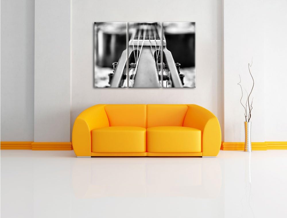 Pixxprint Gitarrensaiten als Leinwandbild/Grösse: 3 Teilig (120x80) cm/Wandbild/Kunstdruck/fertig be