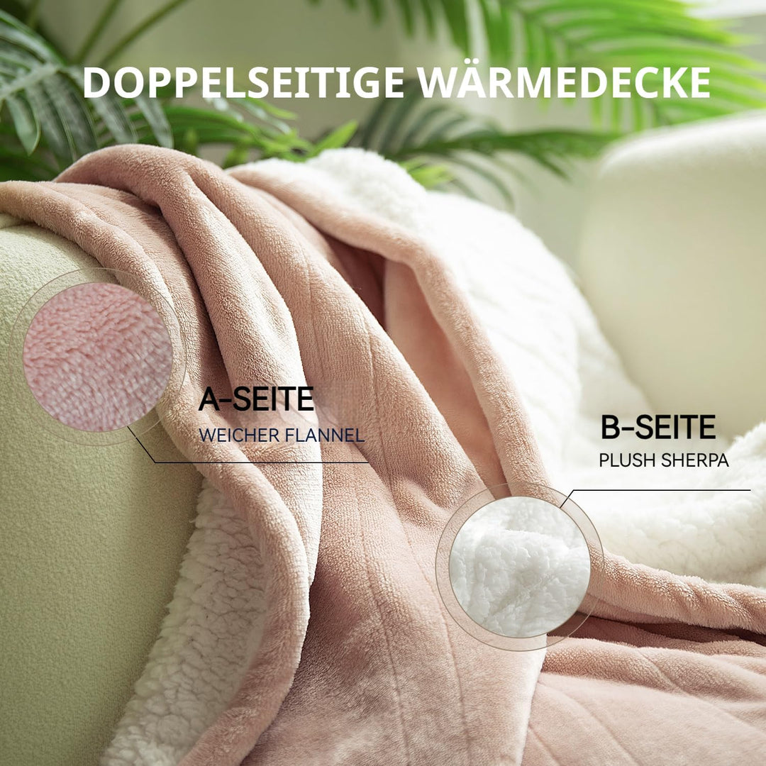 GOTCOZY Heizdecke 130x180 cm-Weicher seidiger Plüsch Wärmedecke Heizdecke 6 Heizstufen und 10 Stunde