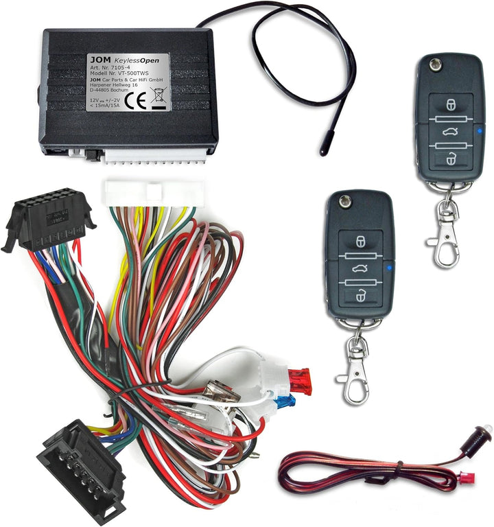 JOM Car Parts &amp; Car Hifi GmbH 7105-3 Keyless Open-S mit Klappschlüssel, Funkfernbedienung für Zentra