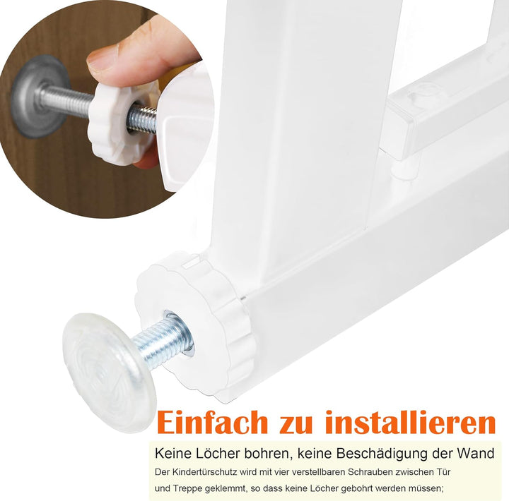 Aufun Treppenschutzgitter Türschutzgitter Kinder ohne Bohren, für 75-85 cm breit, Türgitter mit Druc