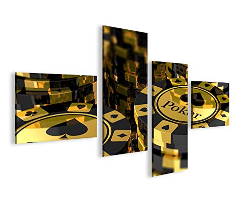 islandburner Bild Bilder auf Leinwand Poker Chips 4L XXL Poster Leinwandbild Wandbild Dekoartikel Wo