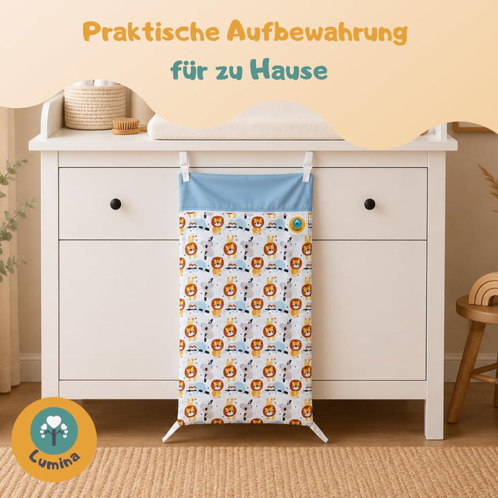 Lumina Wetbag XL – Nassbeutel für Stoffwindeln, Kindergarten &amp; Schwimmsachen – Windeltasche mit 2 Re