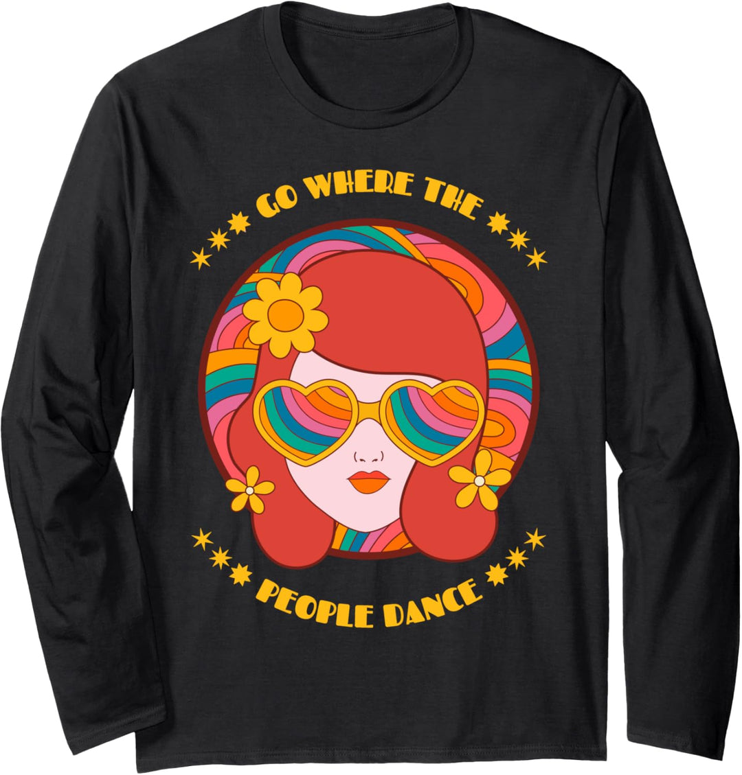 Flower Power Hippies 60er 70er 80er Jahre Motto Party Kostüm Langarmshirt