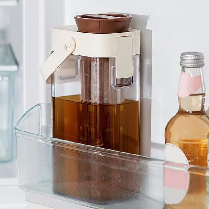 Cold Coffee Brewer,1 Liter Cold Brew Tea Maker Coffee Pot - Platzsparendes Glas mit Griff, grosse Ka