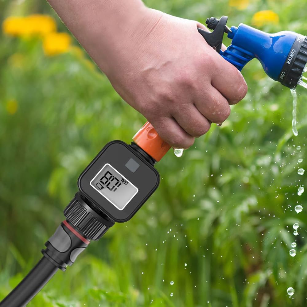 Wasserzähler, Wasserzähler mit 3/4 Zoll Standardgewinde, geeignet für Gartenschlauch/Wohnmobil/Rasen
