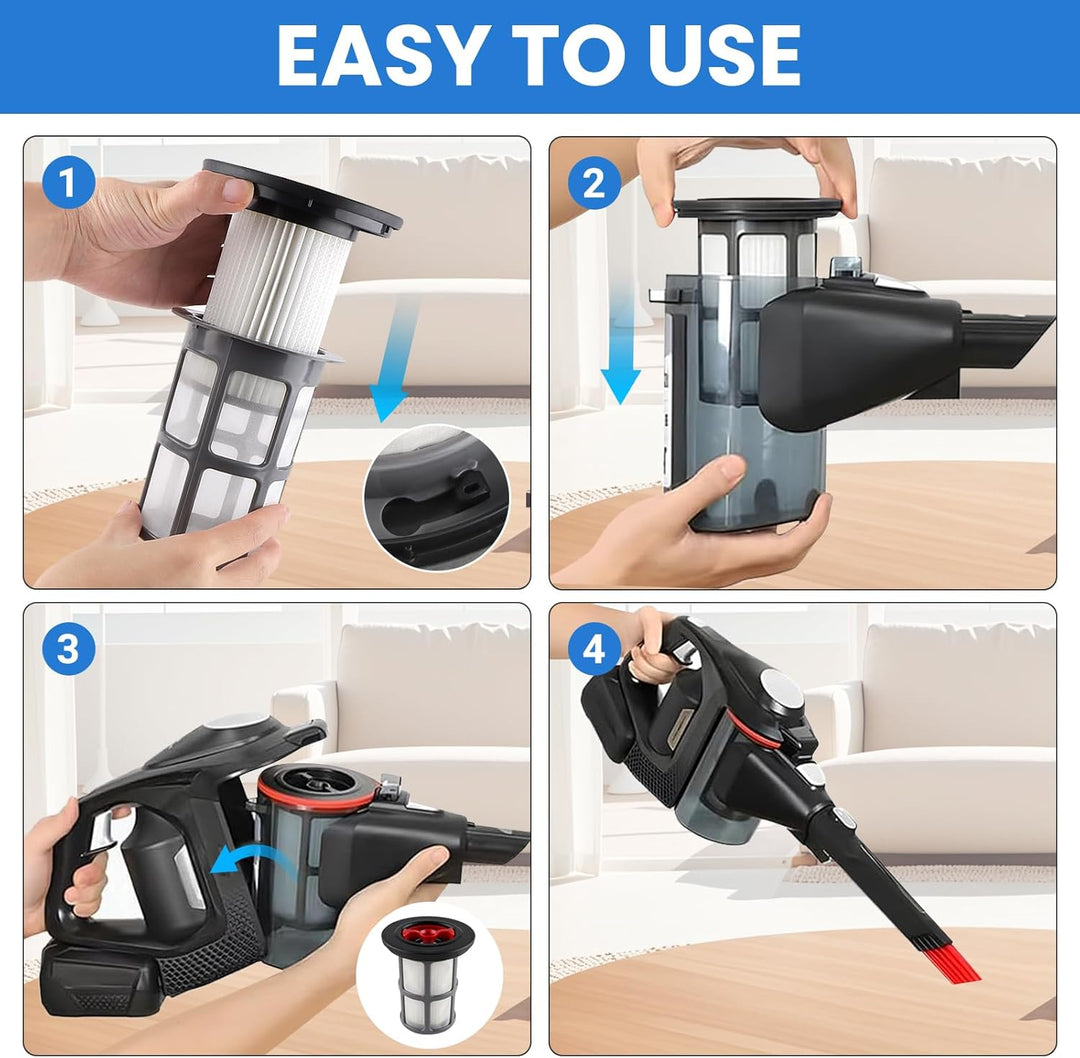 2 Stück Ersatzfilter und Staubsauger Filter Fusselschutz kompatibel mit Bosch Unlimited Gen2 Serie 8