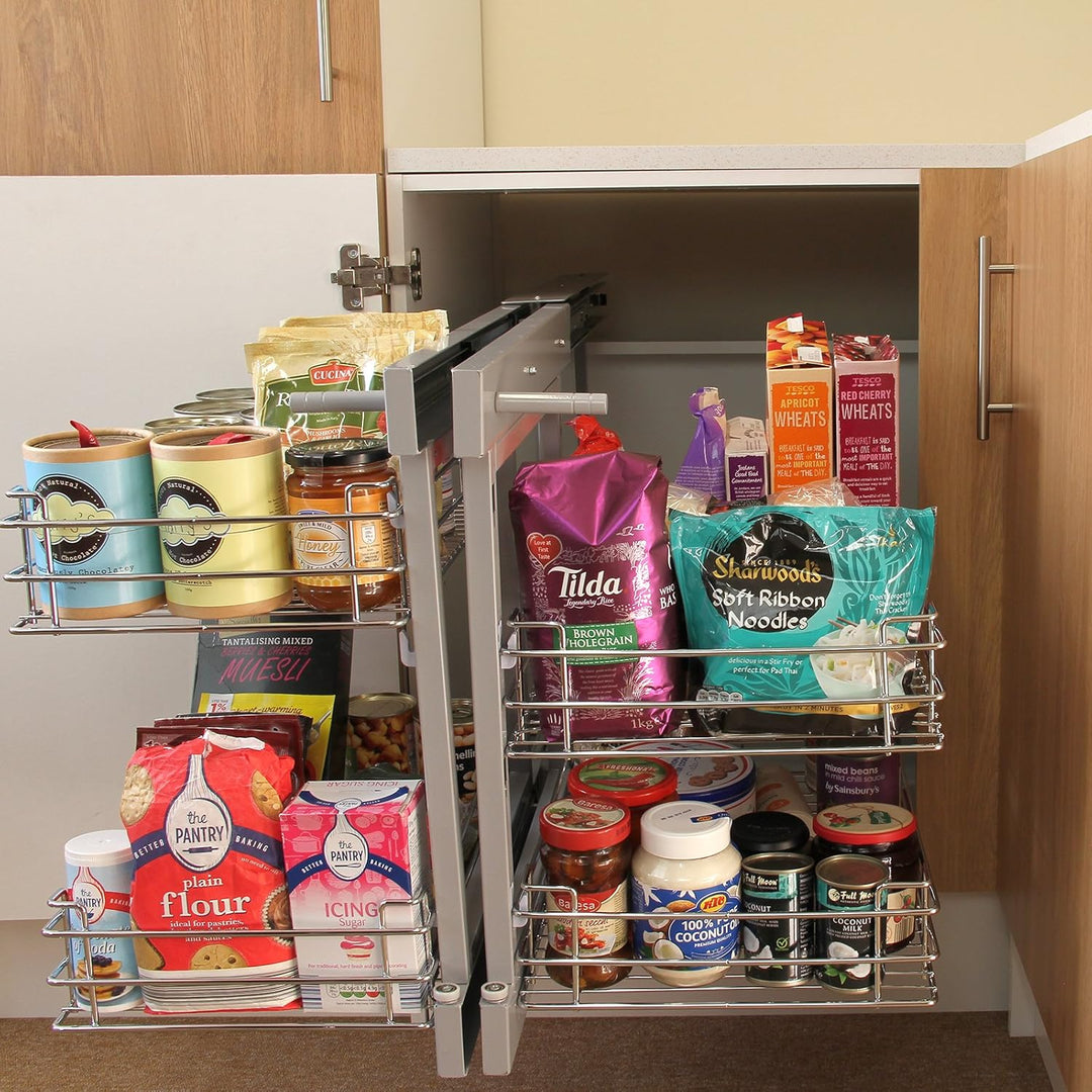 KuKoo Magic Corner Eckschrank-Korb Küchenschrank Körbe Schrankauszug Schrankkörbe Küchenkorb Korbaus