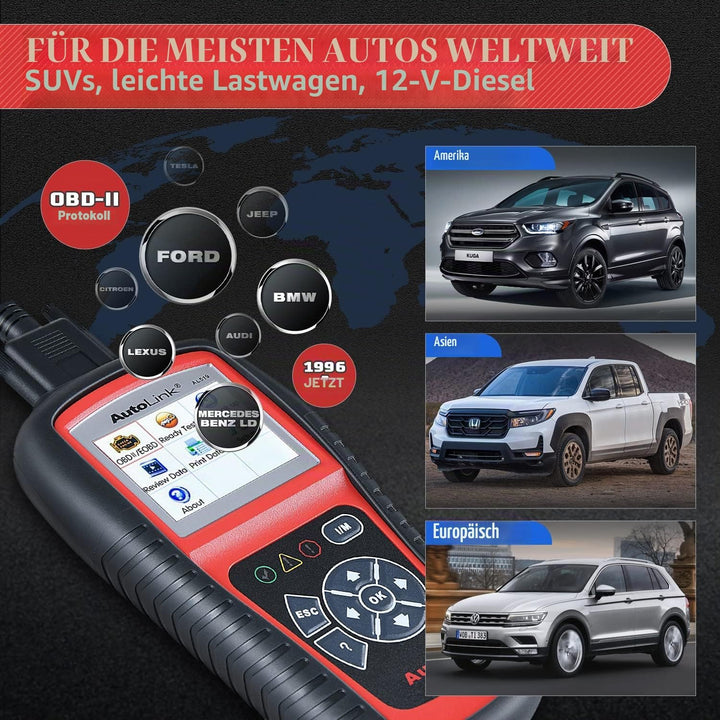 Autel AutoLink AL519 OBD2 Diagnosegerät, Gleich wie ML519, OBD2/ EOBD/CAN Auto Scanner Fahrzeug Moto