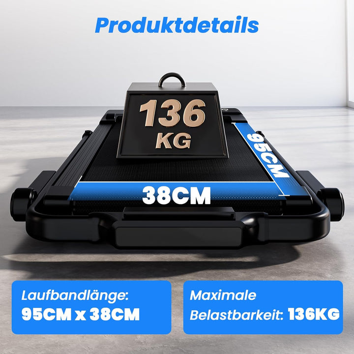4 in 1 Walking Pad mit Steigung 6% Superun, 12 km/h Laufband für Zuhause Klappbar mit APP und Fernbe