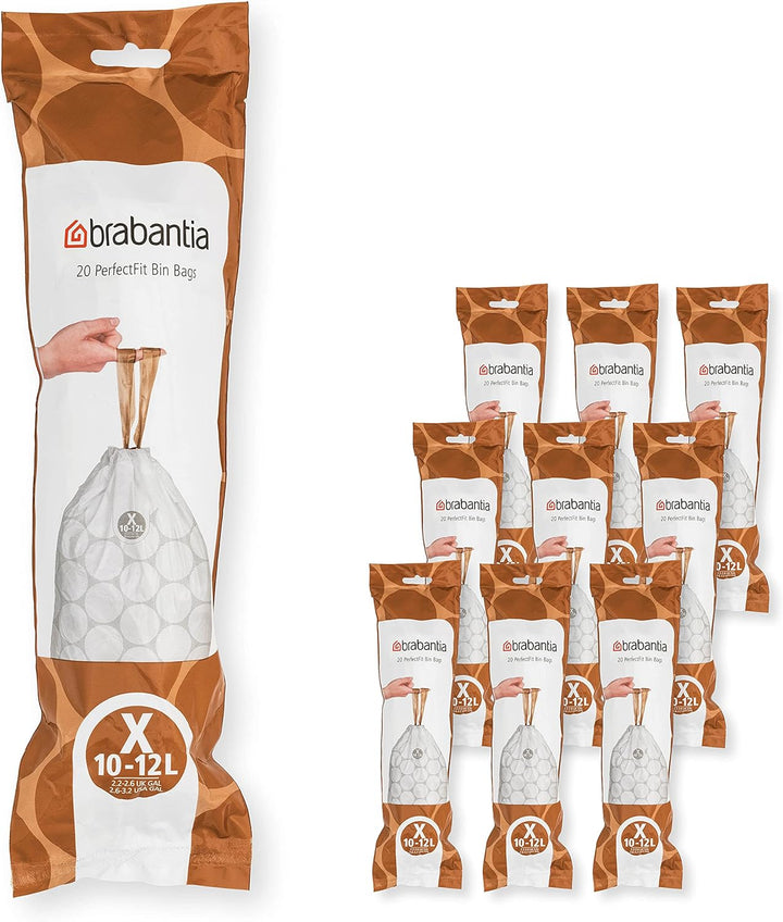 Brabantia Müllbeutel, Weiss, 200 Bags Weiss - Code X 200 stück (1er Pack), Weiss - Code X 200 stück