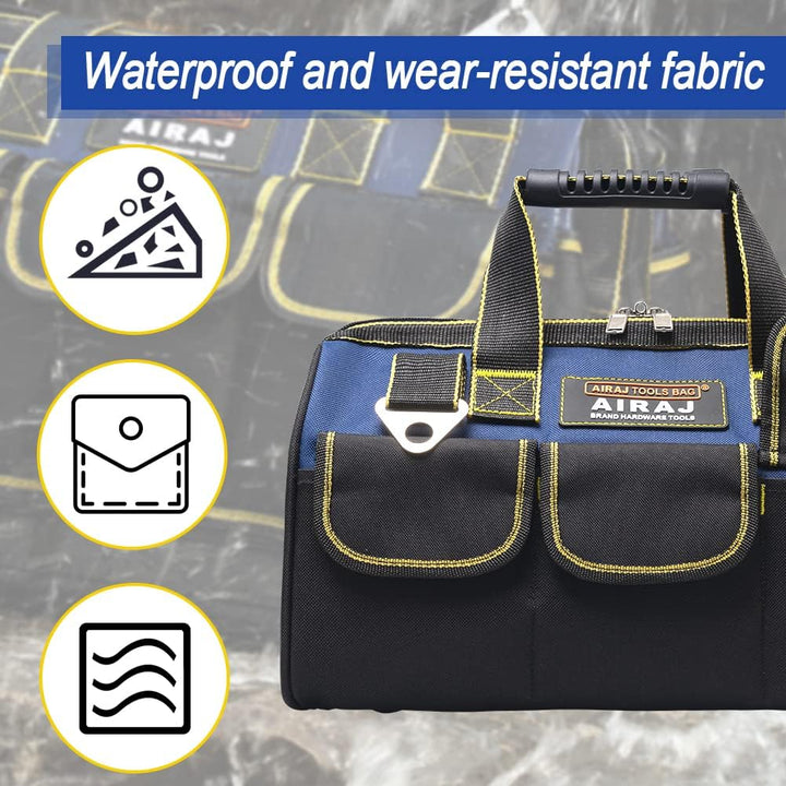 AIRAJ Werkzeugtasche, Pro Kleine Werkzeugtaschen (36×21×26cm),aus 1680D Polyester,mit 14 Multi-Tasch