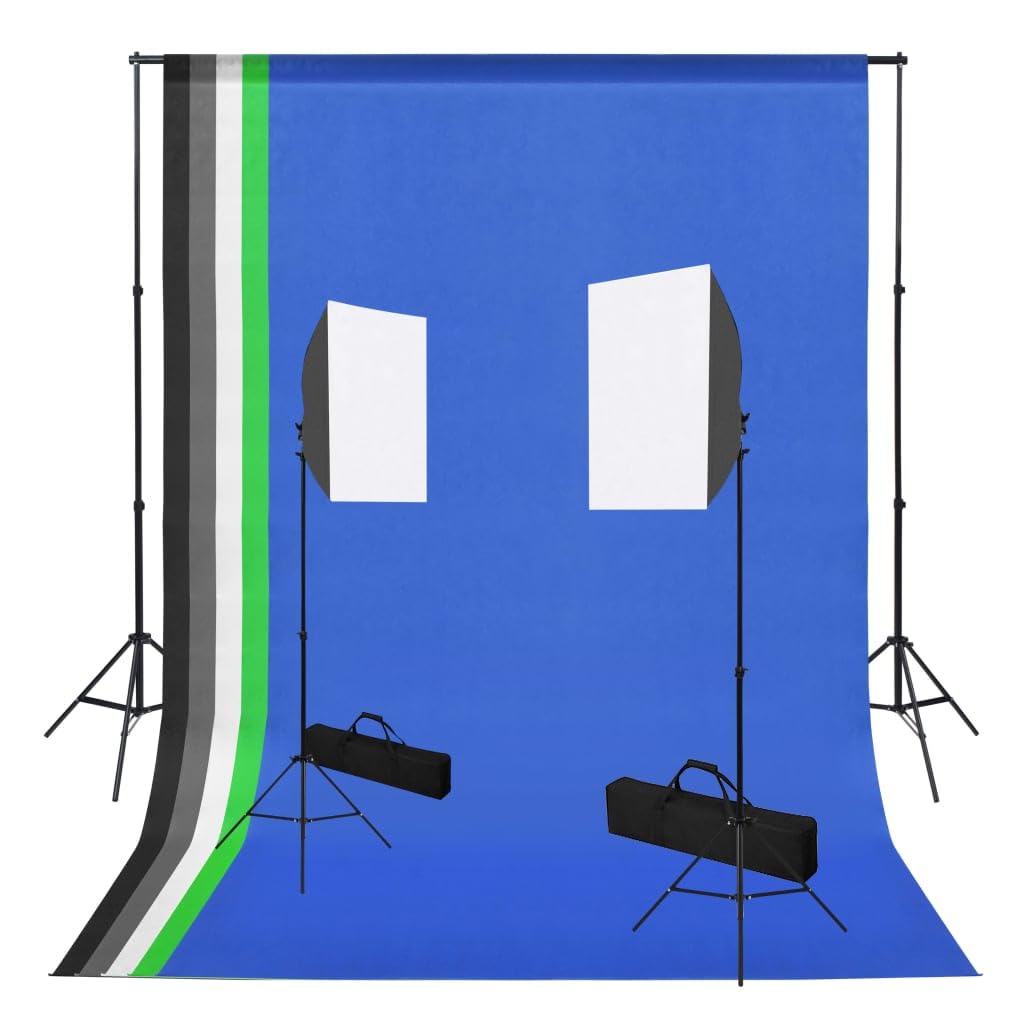 vidaXL Fotostudio Set Softbox Leuchte Studioleuchte Studiolampe Hintergrund Hintergrundsystem Studio