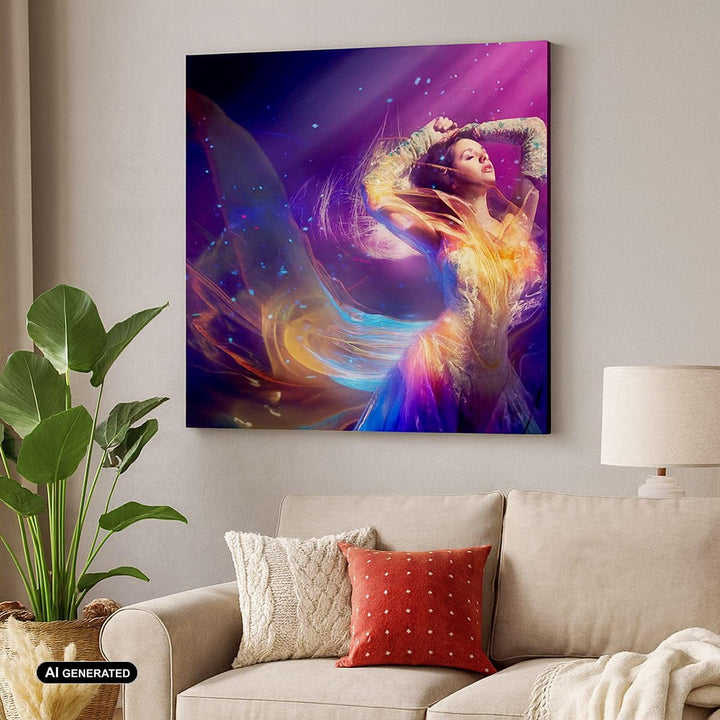 Bilder auf Leinwand Schönheit Disco Mode Make-up Leinwandbild 60x60cm Wandbilder Dekoration Wohnzimm