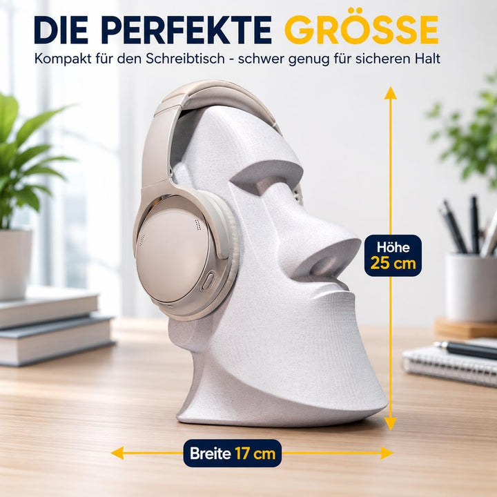 Moai Kopfhörerhalter – Kopfhörer Ständer & Headset Halter für Gaming, Schreibtisch & Büro, stylische