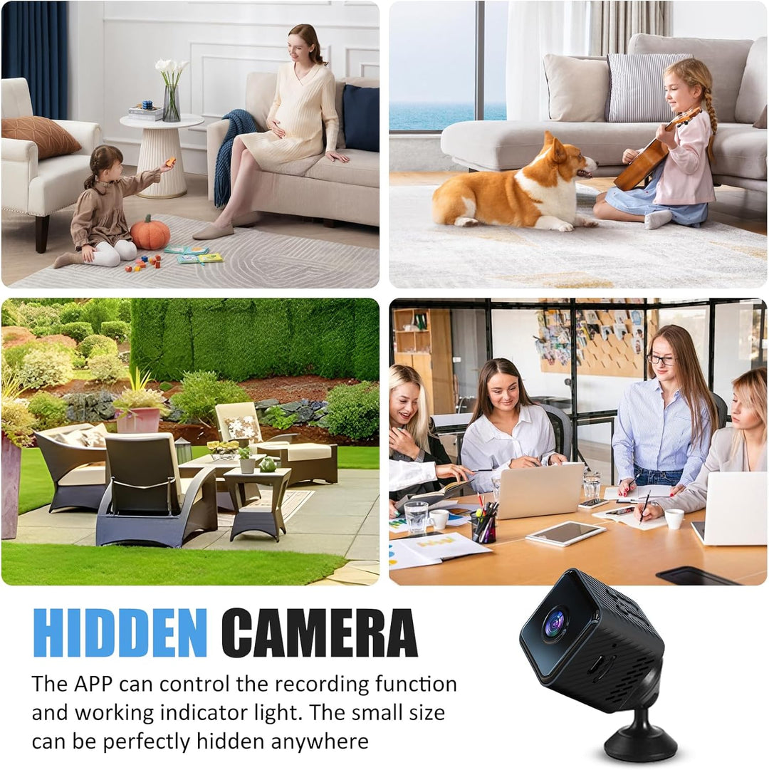 Mini Kamera, Überwachungskamera 1080P WiFi Camera mit Nachtsicht, Innen Live Übertragung, Mobile APP