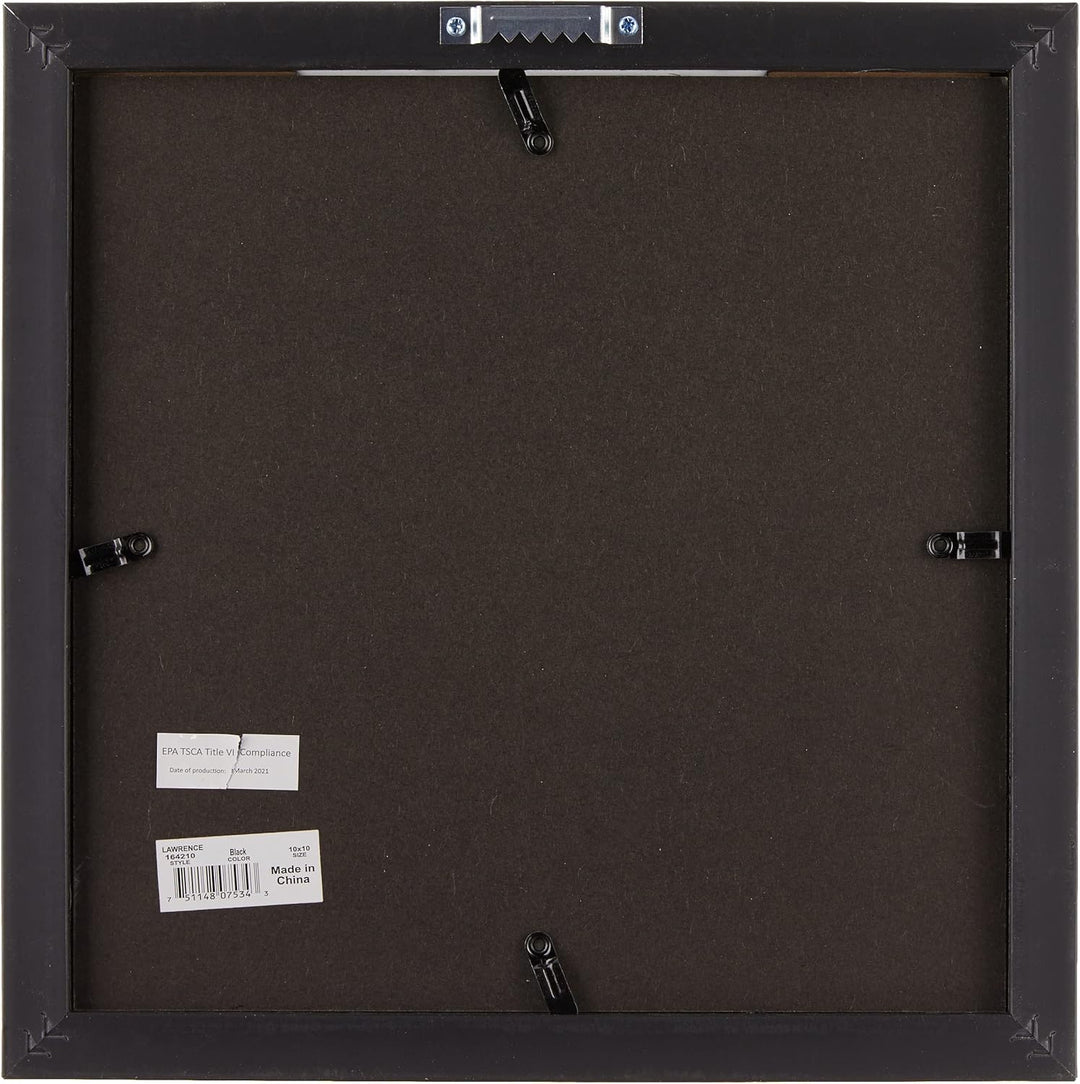 Lawrence Frames Black Shadow Box Tickethalter, 25,4 x 25,4 cm Schwarz, Schwarz