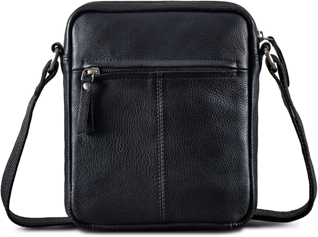 ROYALZ 'Dallas' Kleine Umhängetasche Herren Leder Vintage Look Echtleder Männer Ledertasche Mini Sch