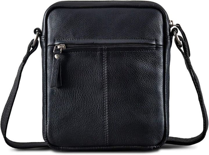 ROYALZ 'Dallas' Kleine Umhängetasche Herren Leder Vintage Look Echtleder Männer Ledertasche Mini Sch