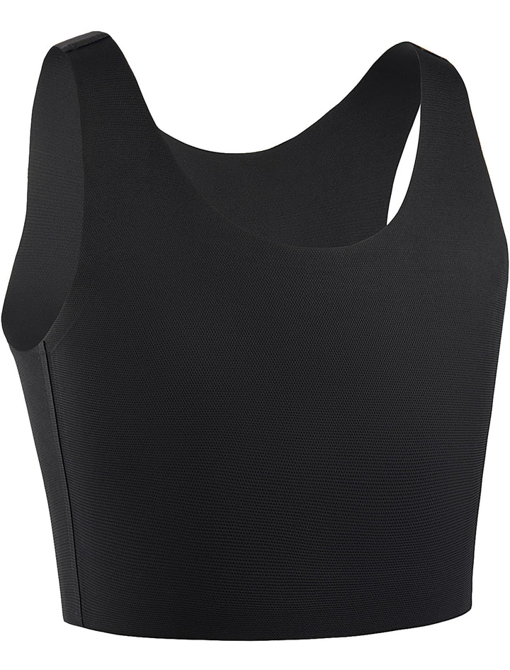 XUJI Brust Binder Trans FTM Atmungsaktive Kompression Nahtlos Top für Transgender L Schwarz, L Schwa