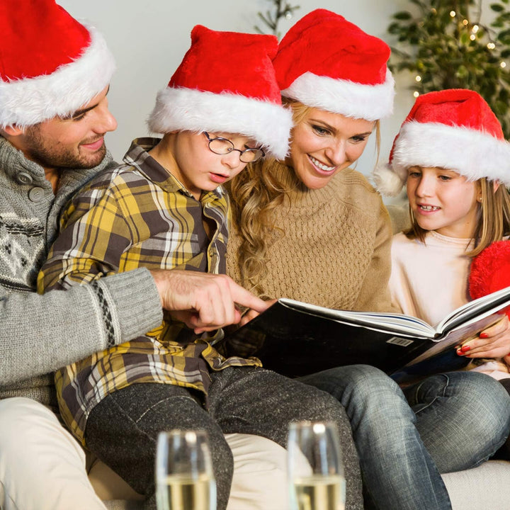 BOSONER Weihnachtsmütze Nikolausmütze Plüsche Weihnachtsmann Mütze: Rote Santa Mütze Warm Dicker Nik