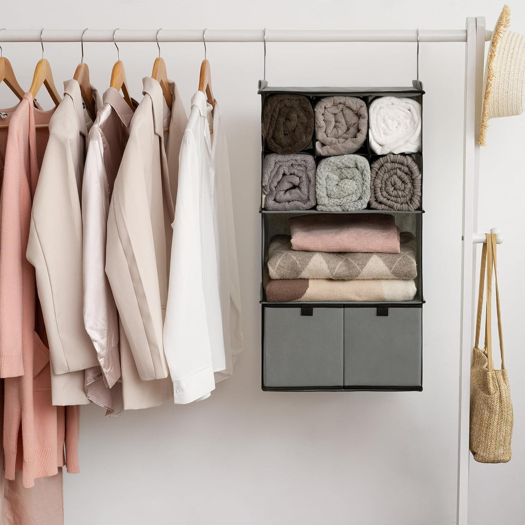 GRANNY SAYS Hängender Schrank Organizer mit Schubladen, 4 Regalteiler, Hängender Schrank-Organizer,