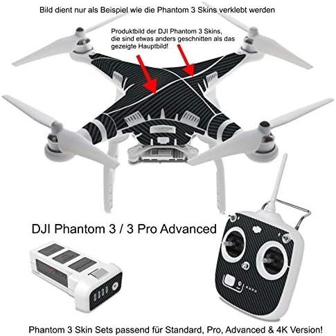 Design Aufkleber Skin Folie + Akku Skins kompatibel mit DJI Phantom 3 Solid State Yellow, Solid Stat