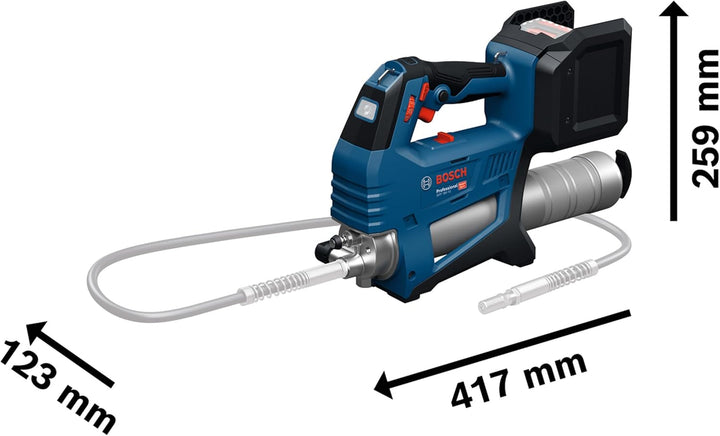 Bosch Professional 18V System Akku-Fettpresse GFP 18V-10 (max. Betriebsdruck 10.000 psi, max. Durchf