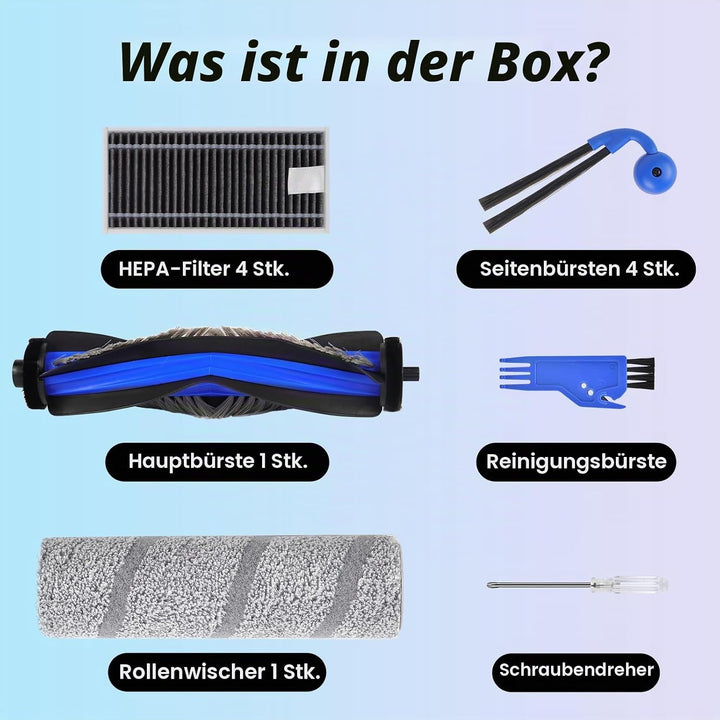 X11 Zubehör für ECOVACS X11 OMNICYCLONE / X11 PRO Omni / X9 Pro Staubsauger,1 Hauptbürste,1 Rolle Wi