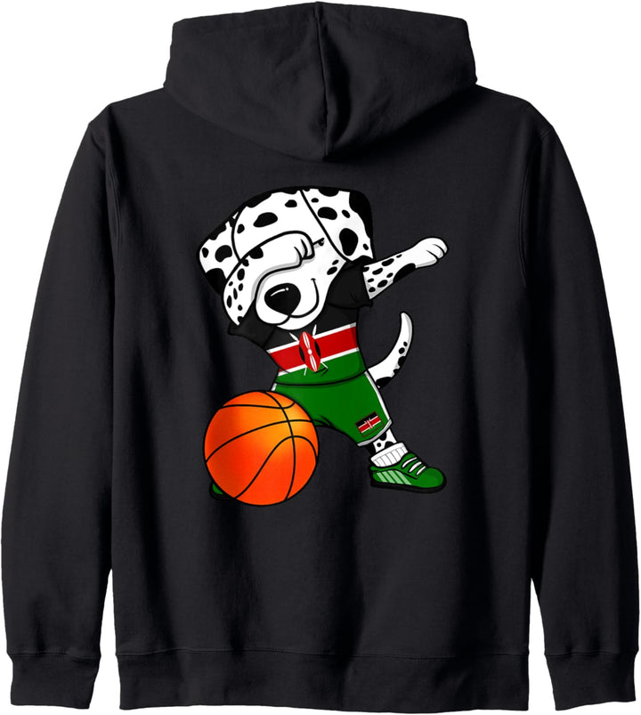 Dabbing Dalmatiner Hund Kenia Basketball Mannschaft Sport Kapuzenjacke