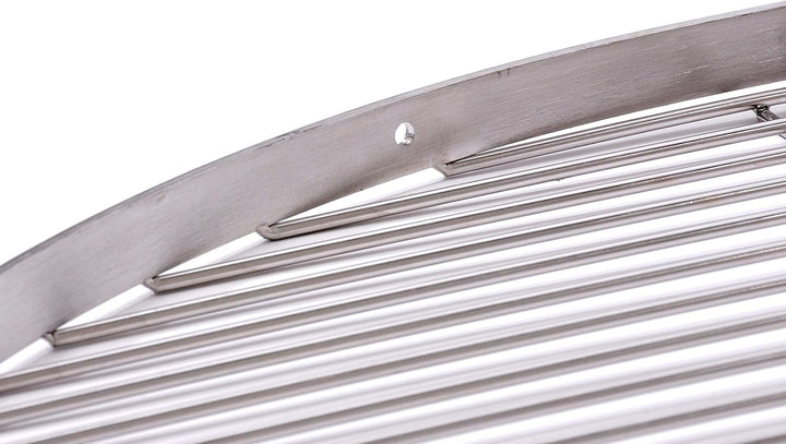 Grillrost Ø 70 cm mit Reling 20 mm 4 mm Edelstahl für Schwenkgrill BBQ Dreibein