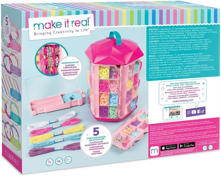Make It Real 2901754 5-in-1 Schmuck-Center, DIY Schmuckset mit drehbarer Aufbewahrungsbox und umfang